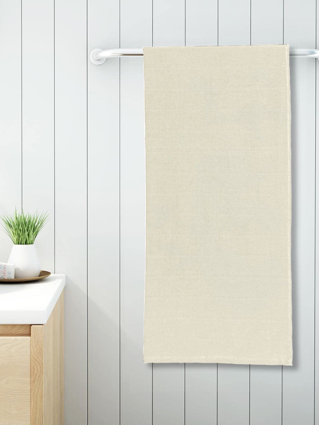 Sleeping Owls- because your sleep matters Cream-Coloured 250 GSM Bath Towel Price in India