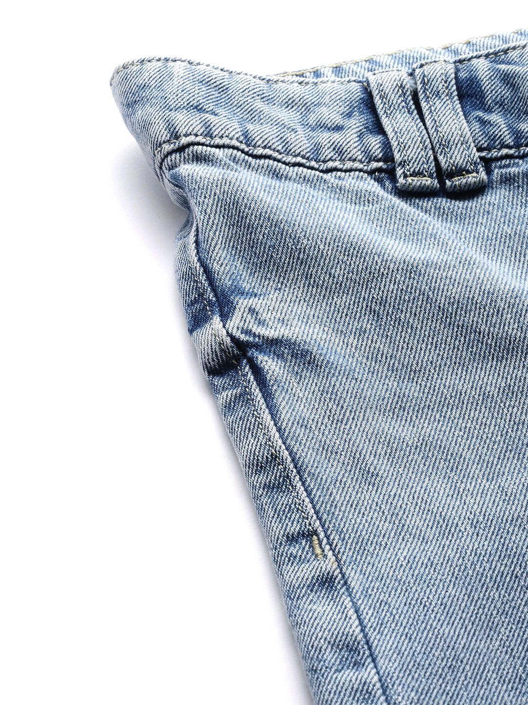 Pure Cotton Relaxed Fit Heavy Fade Acid Wash Jeans