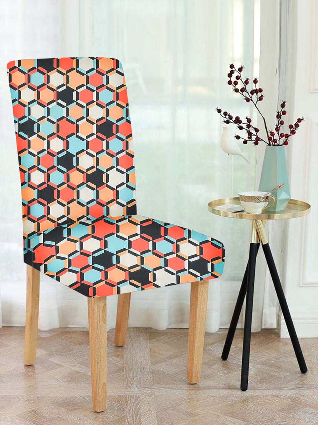 Slushy Mushy Pack Of 6 Multi Printed Chair Covers Price in India