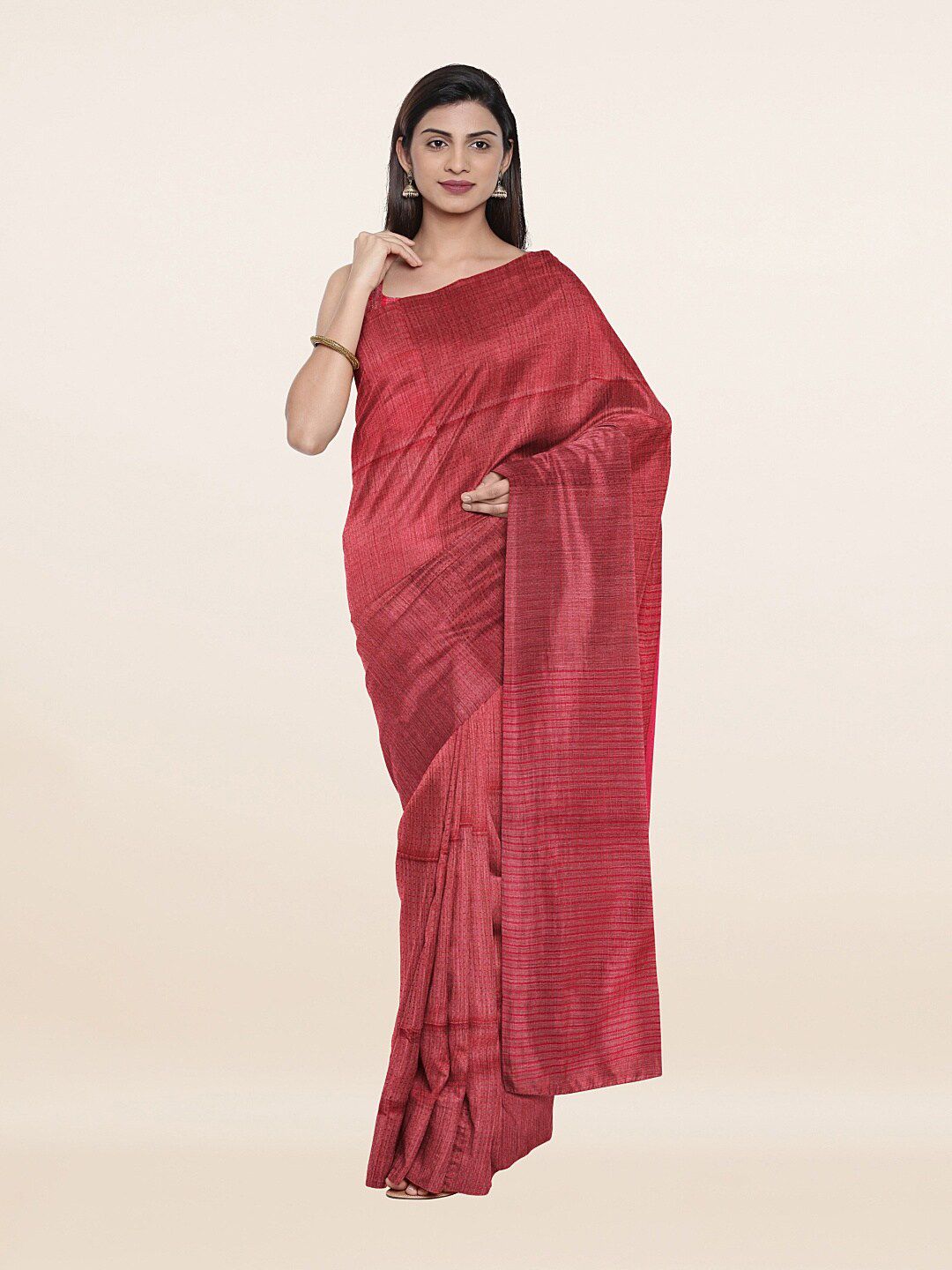 Pothys Women Mauve Art Silk Saree Price in India