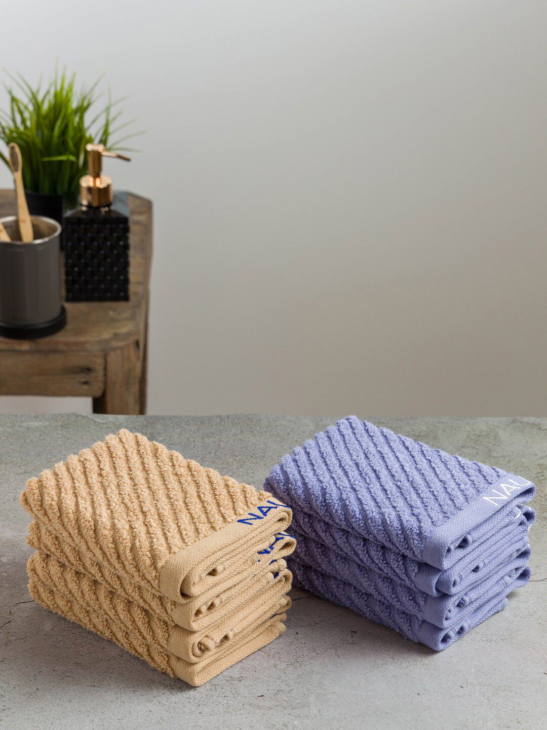 Nautica Set Of 2 Solid Cotton 600 GSM Face Towels Price in India