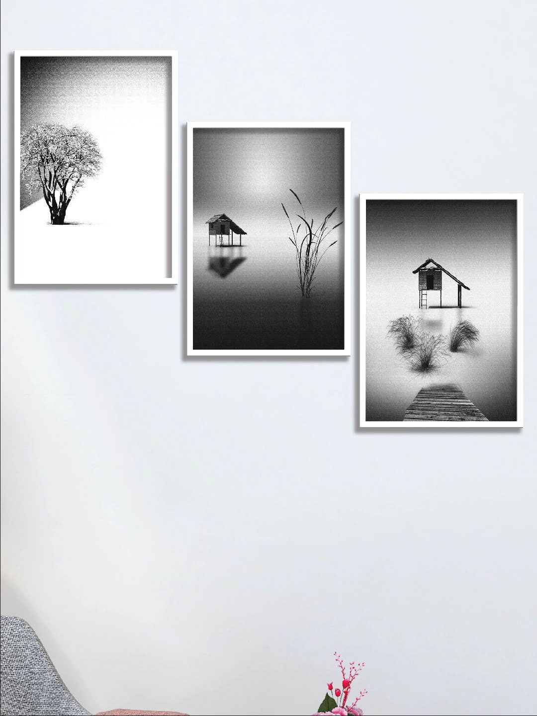 SAF Grey Digital Painting Framed Wall Art Price in India