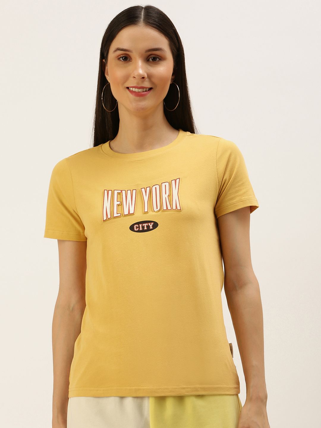 FOREVER 21 Yellow Print Top Price in India