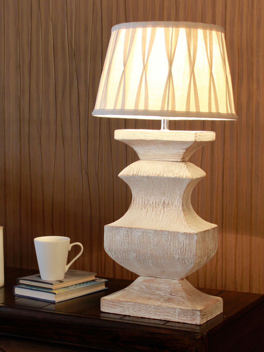 THE LIGHT STORE Off-White Bedside Standard Table Lamp Price in India