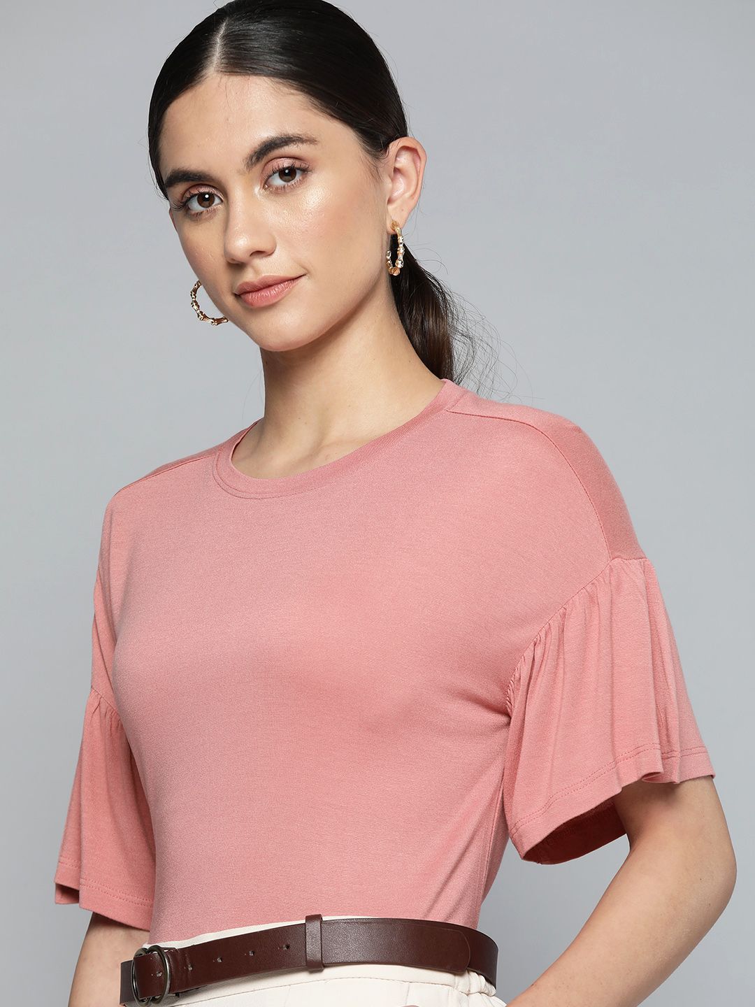 Chemistry Dusty Pink Solid Top Price in India