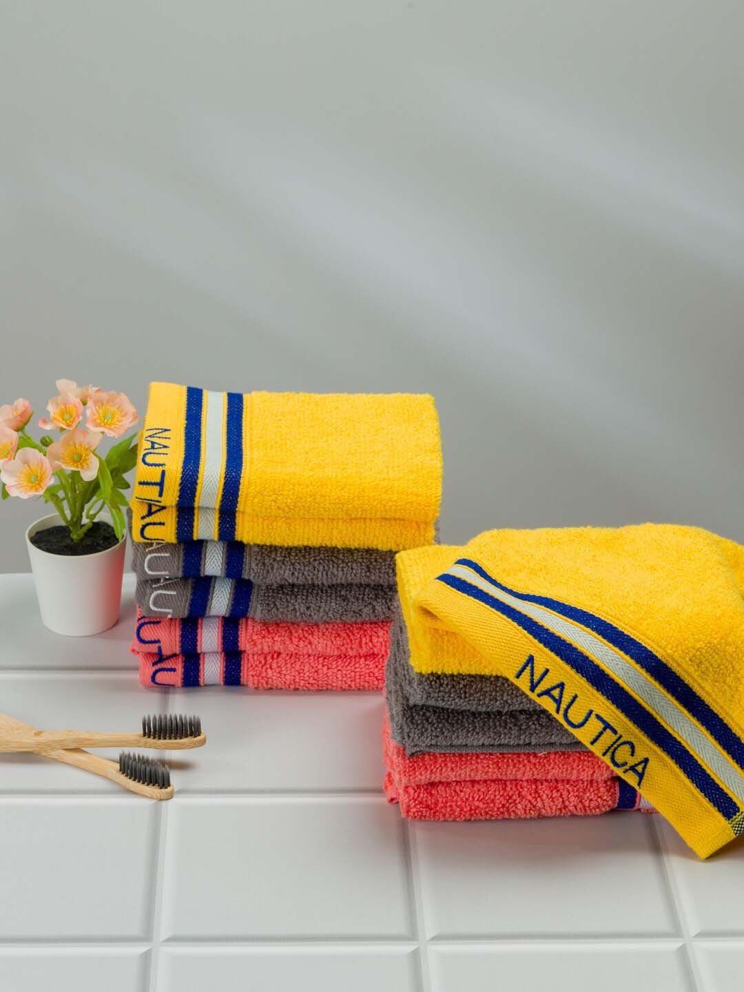 Nautica Set Of 12 500 GSM Pure Cotton Face Towels Price in India