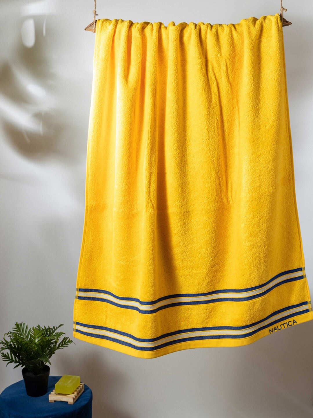 Nautica Yellow Solid 500 GSM Pure Cotton Bath Towel Price in India