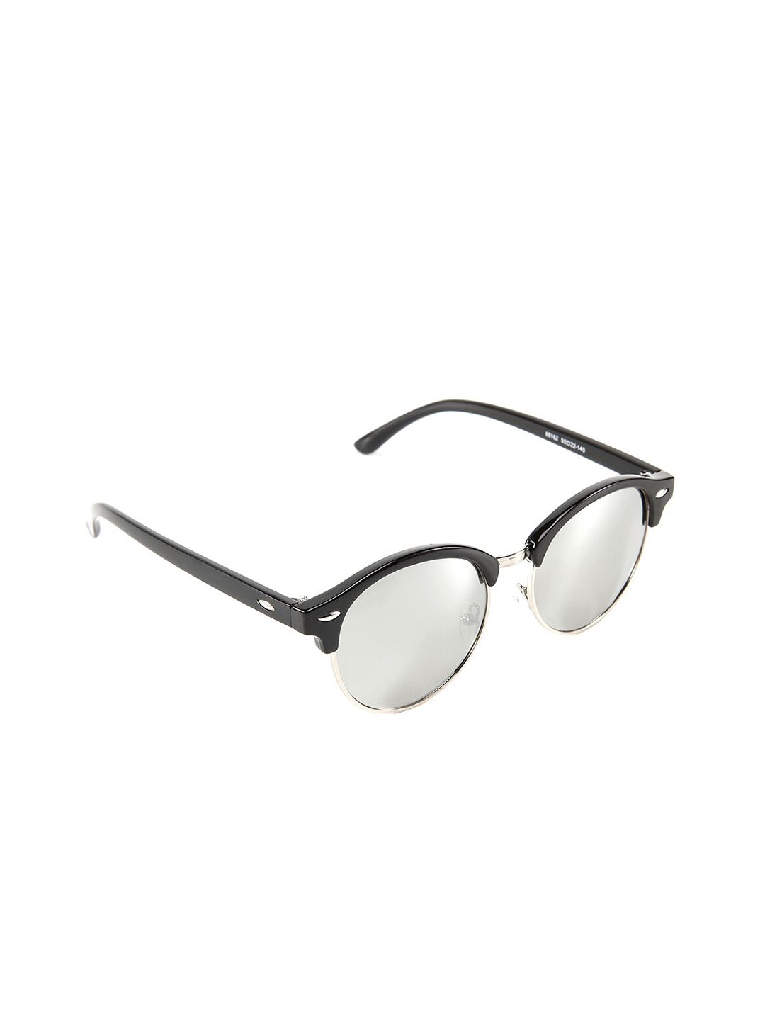 Intellilens Unisex Mirrored Lens & Black Round Sunglasses with Polarised and UV Protected Lens