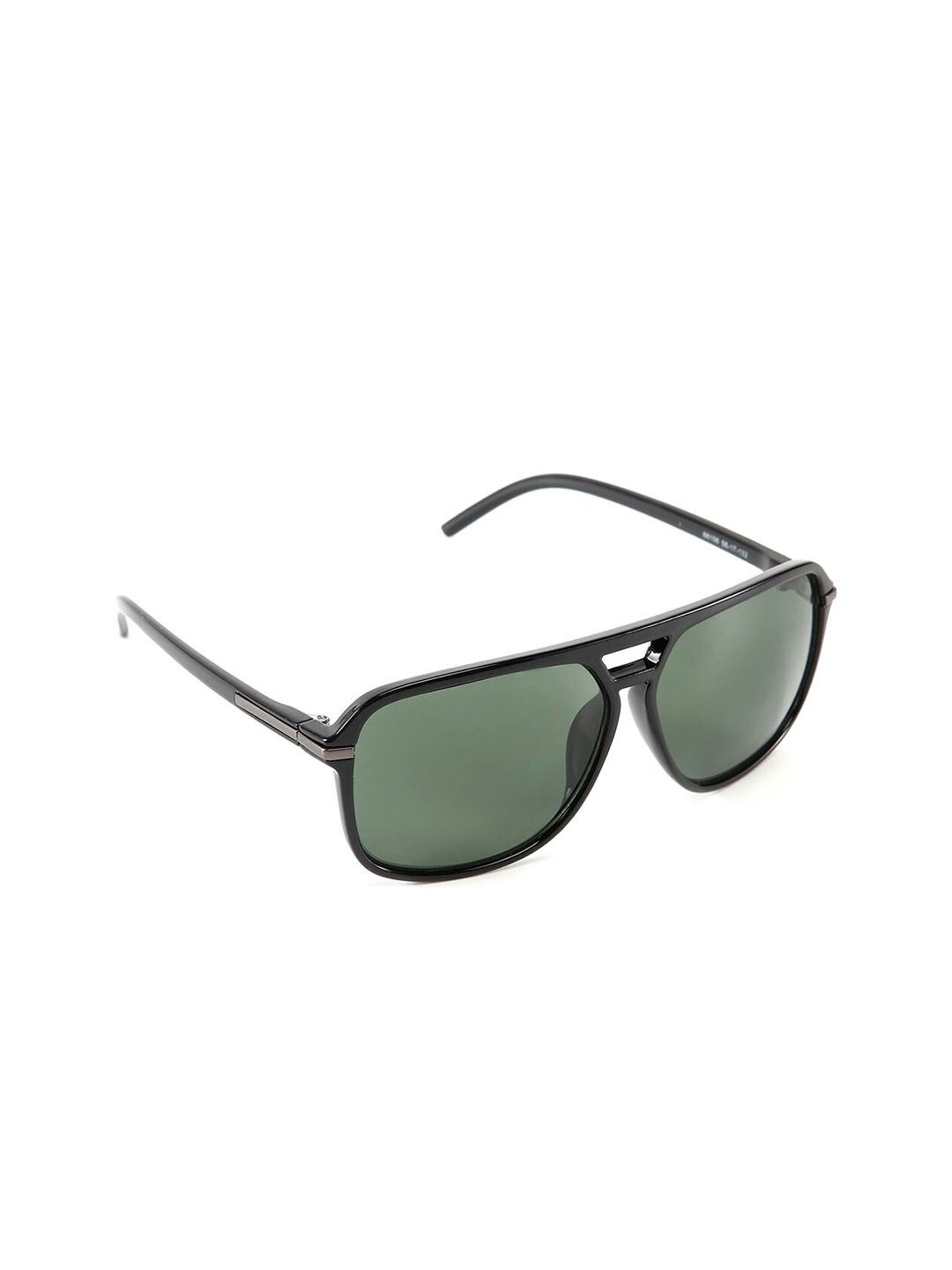 Intellilens Unisex Green Lens & Black Square Sunglasses with UV Protected Lens