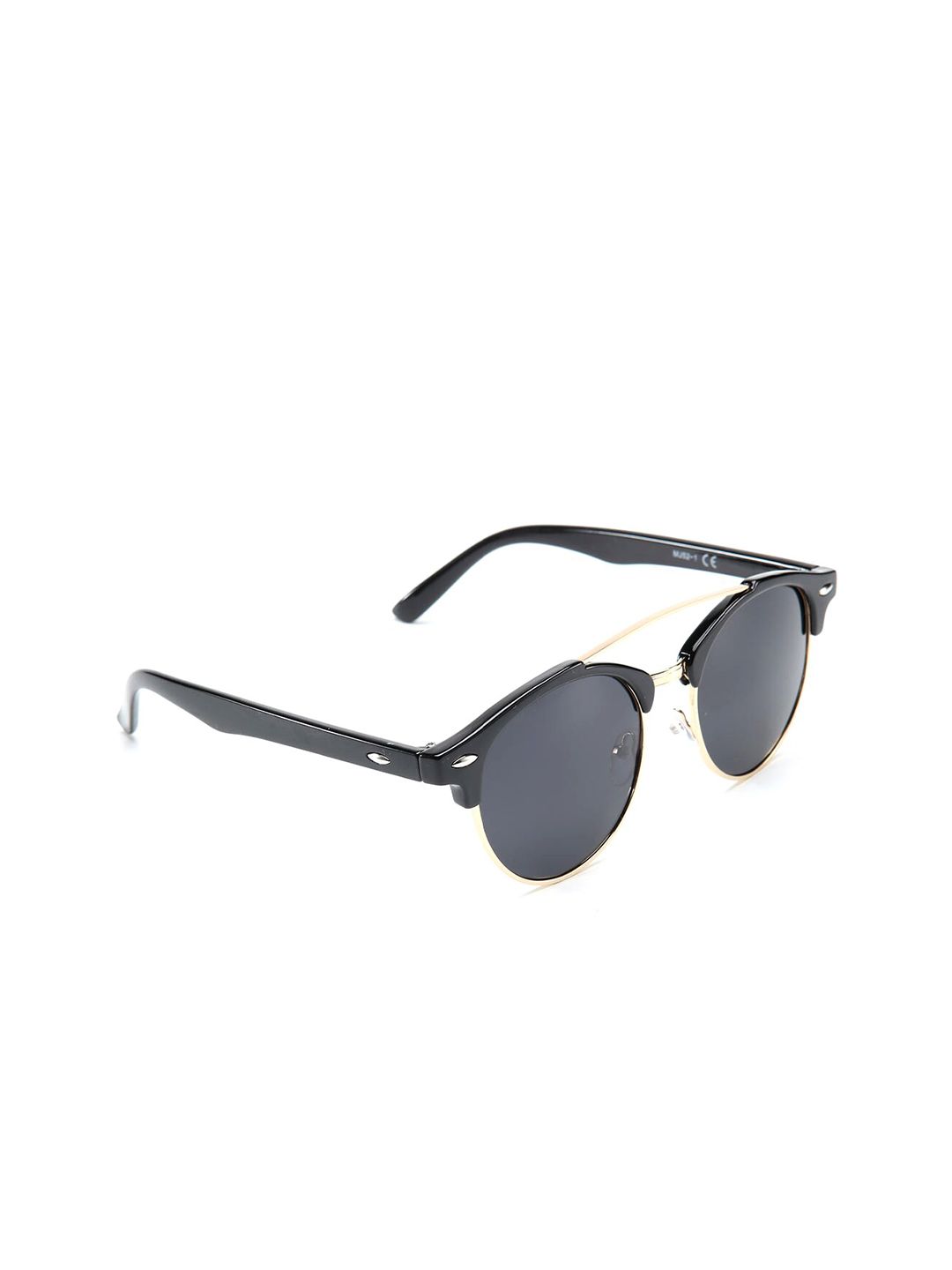 Intellilens Unisex Grey Lens & Black Round Sunglasses with Polarised and UV Protected Lens 1000000060924