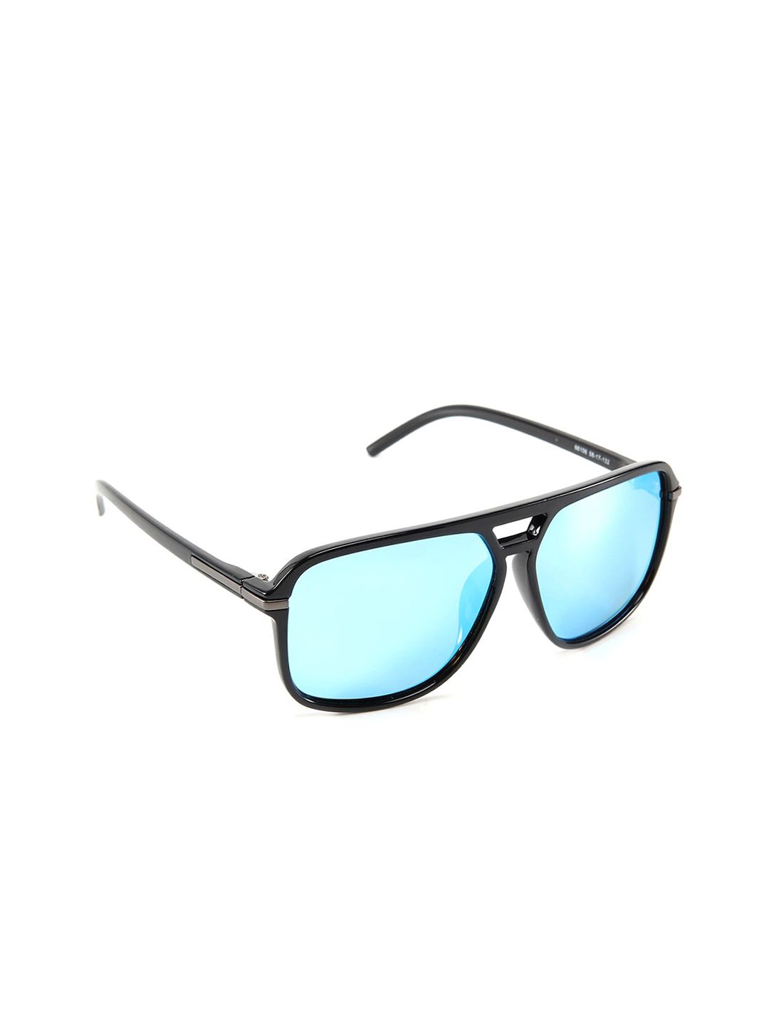 Intellilens Unisex Blue Lens & Black Rectangle Sunglasses with Polarised and UV Protected Lens