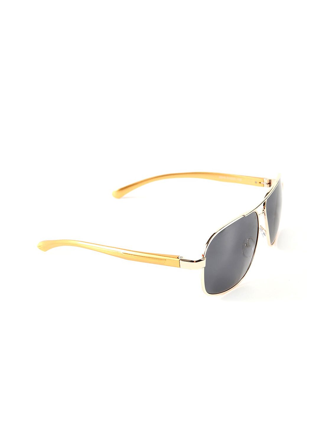 Intellilens Unisex Black Lens & Gold-Toned Square Sunglasses with Polarised and UV Protected Lens