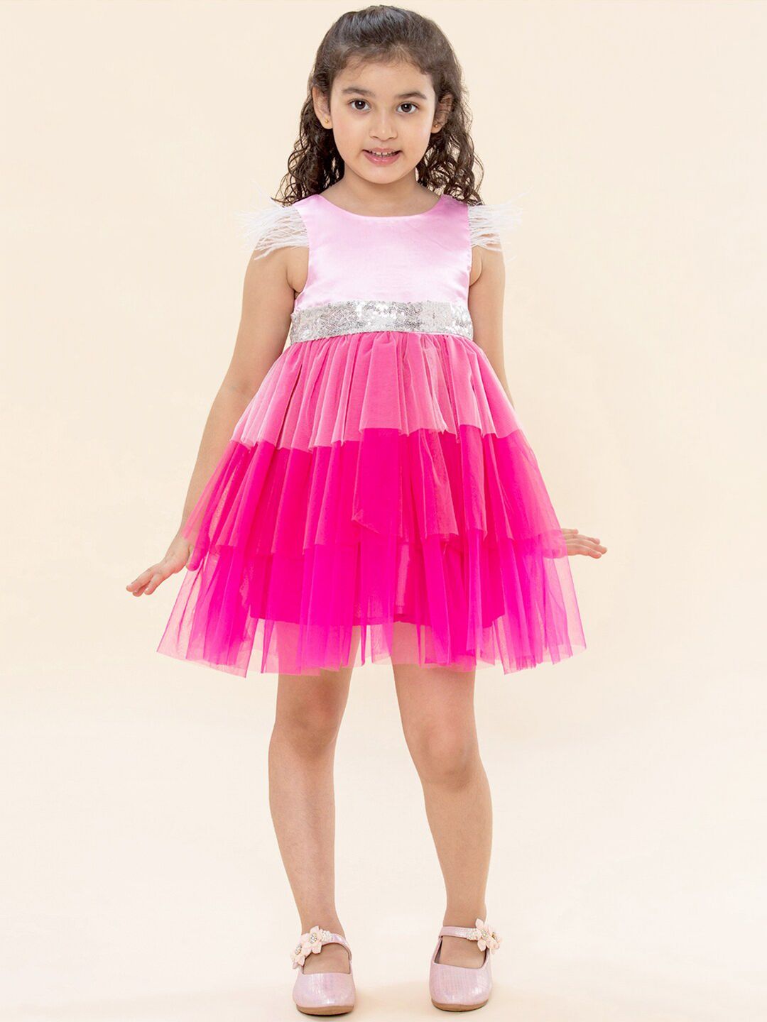 A T U N Pink Party Dress deal from myntra