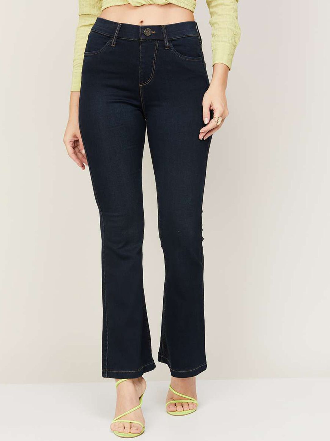 Xpose Women Navy Blue Comfort Flared Stretchable Jeans Price in India