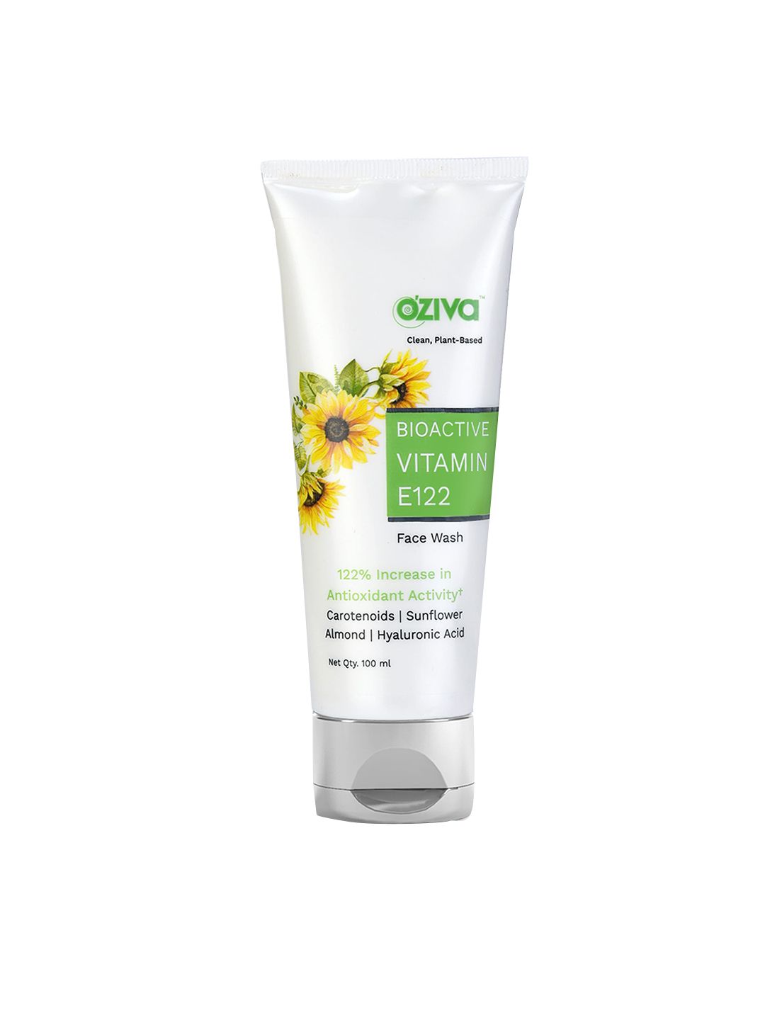 OZiva Bioactive Vitamin E122 Gel Face Wash with Almond & Hyaluronic Acid - 100 ml