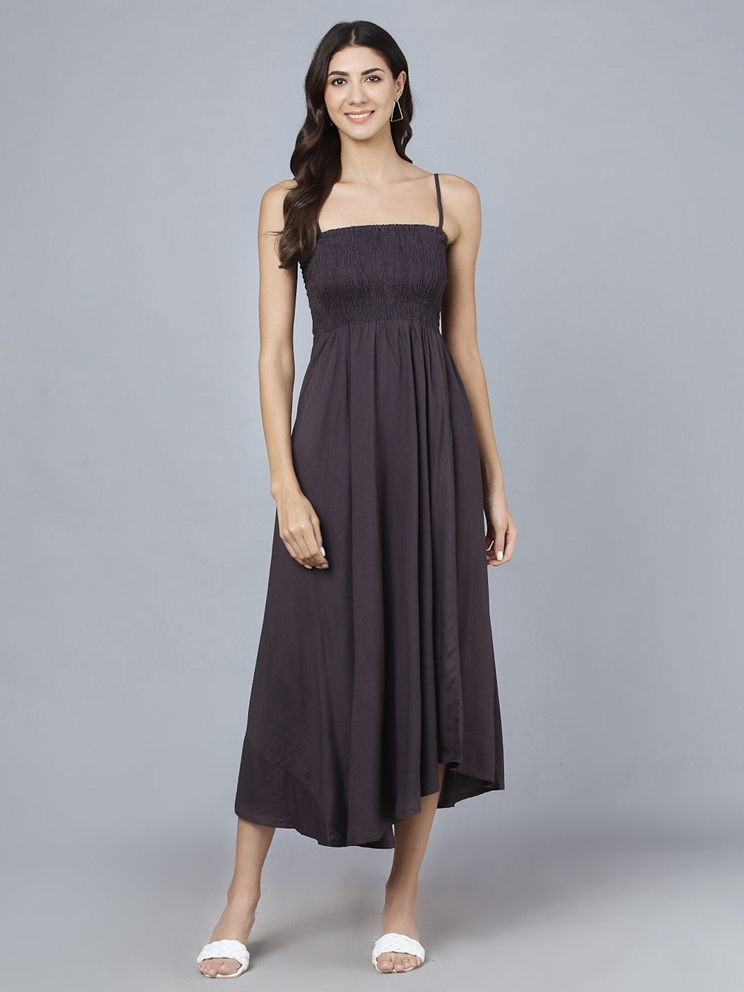 Vastralay Grey Midi Dress Price in India