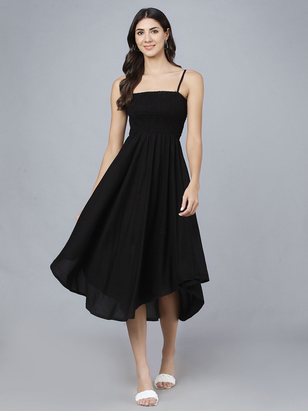 Vastralay Women  Black Midi Dress Price in India