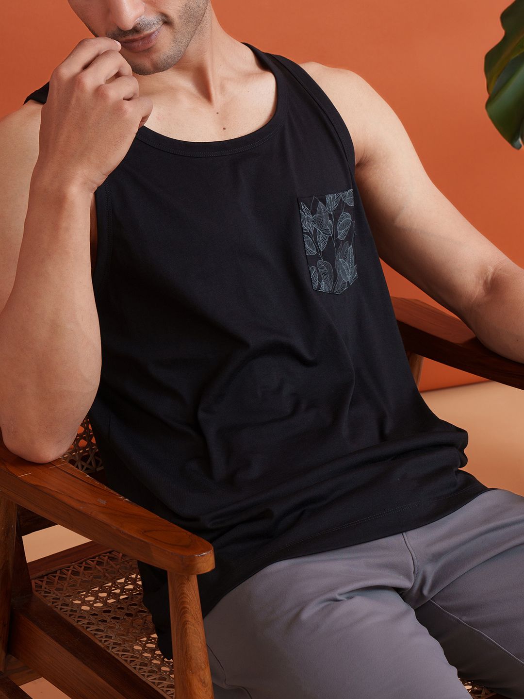 DaMENSCH NEO-Cool Pure Cotton Regular Fit Tank Lounge T-shirt