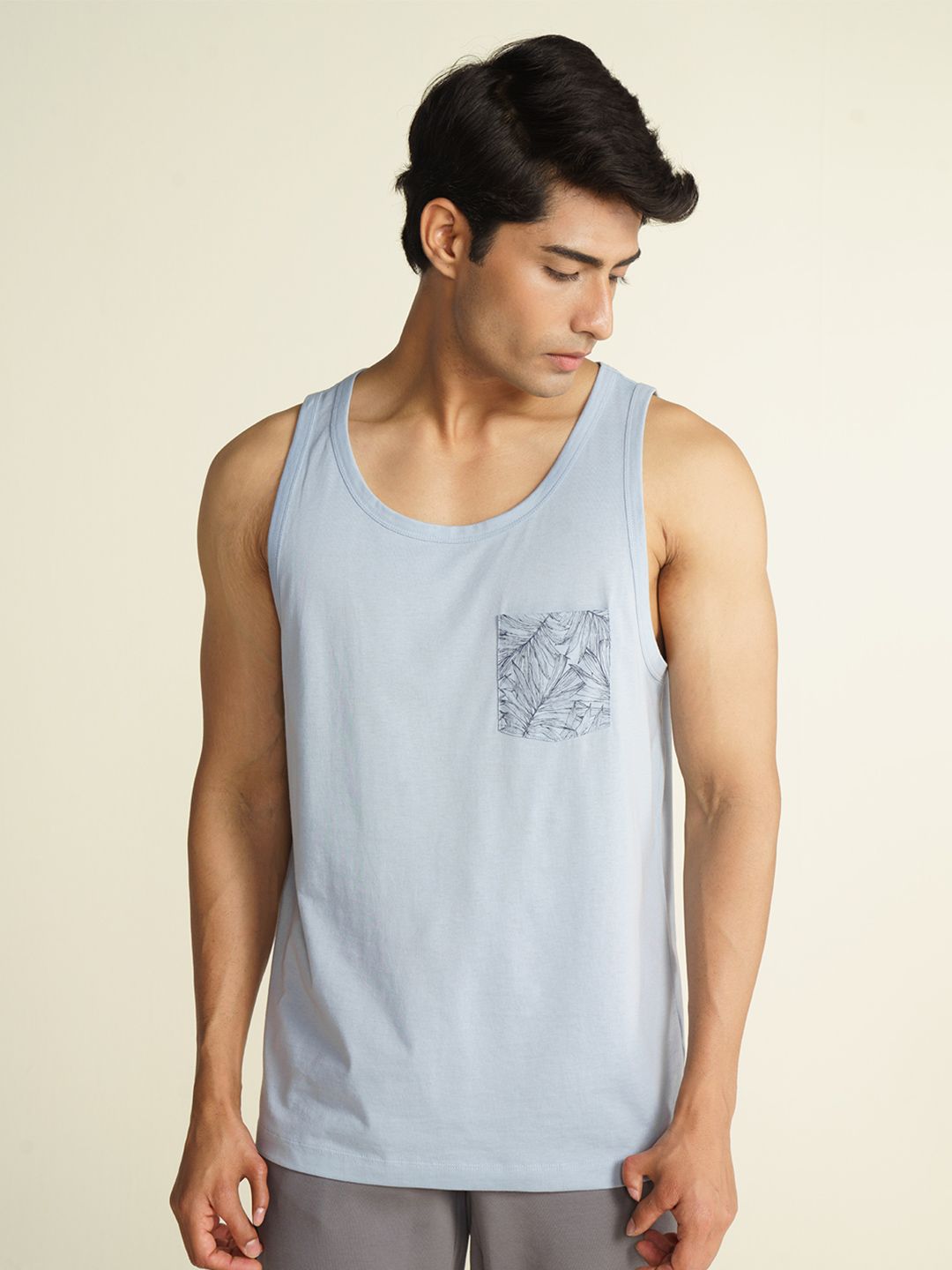 Buy DaMENSCH NEO-Cool Pure Cotton Pocket Print Tank Top - Lounge