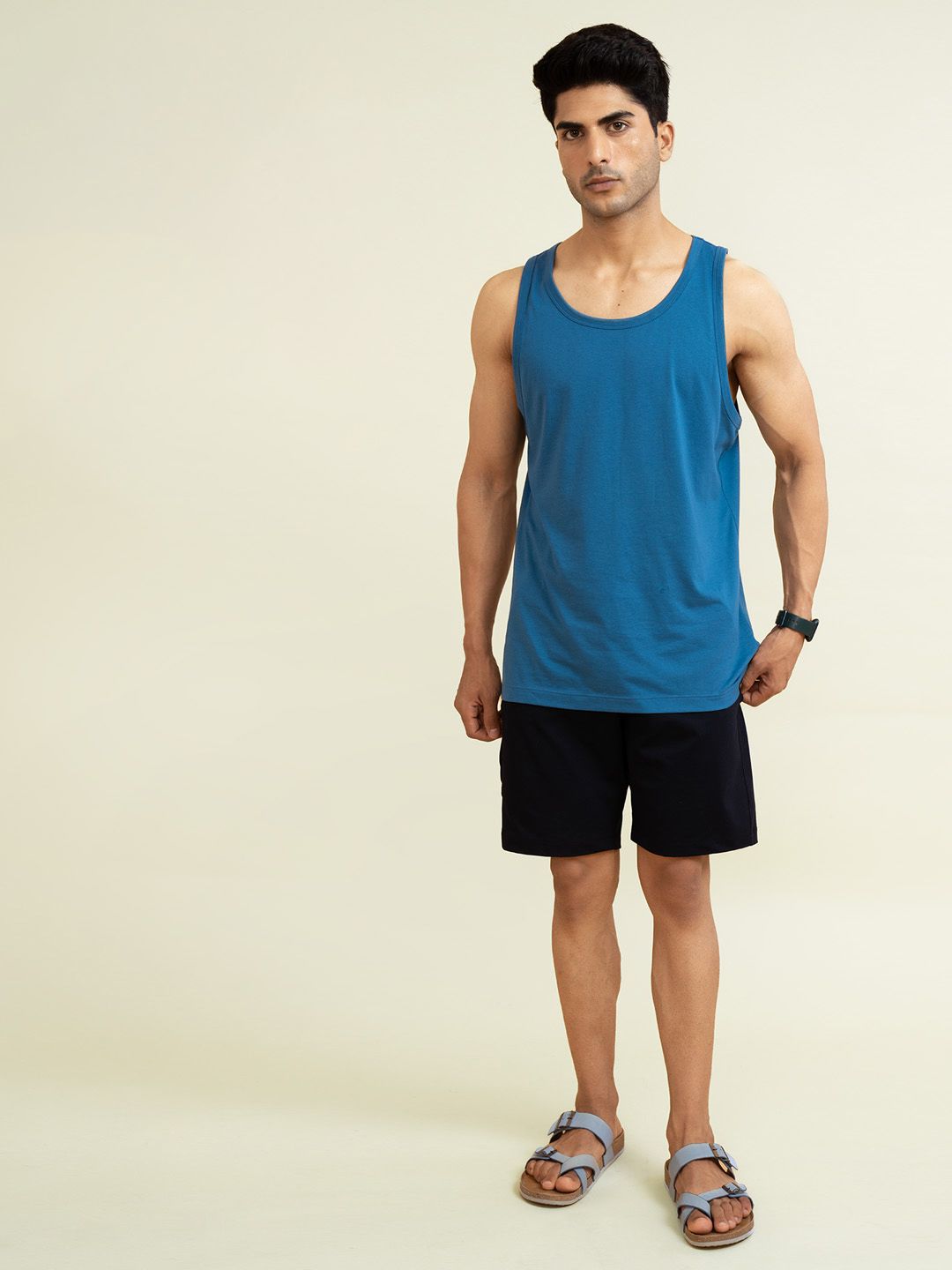Mey Canotta Uomo Network – In Tencel Ed Elastan, Vestibilità Aderente, Colore Blu Marino, Taglia Large - 4