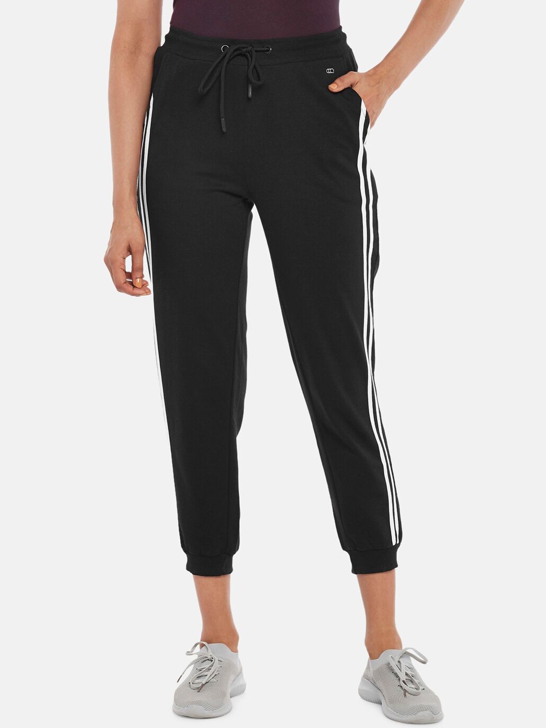 Ajile by Pantaloons Women Black Solid Cotton Joggers Price in India