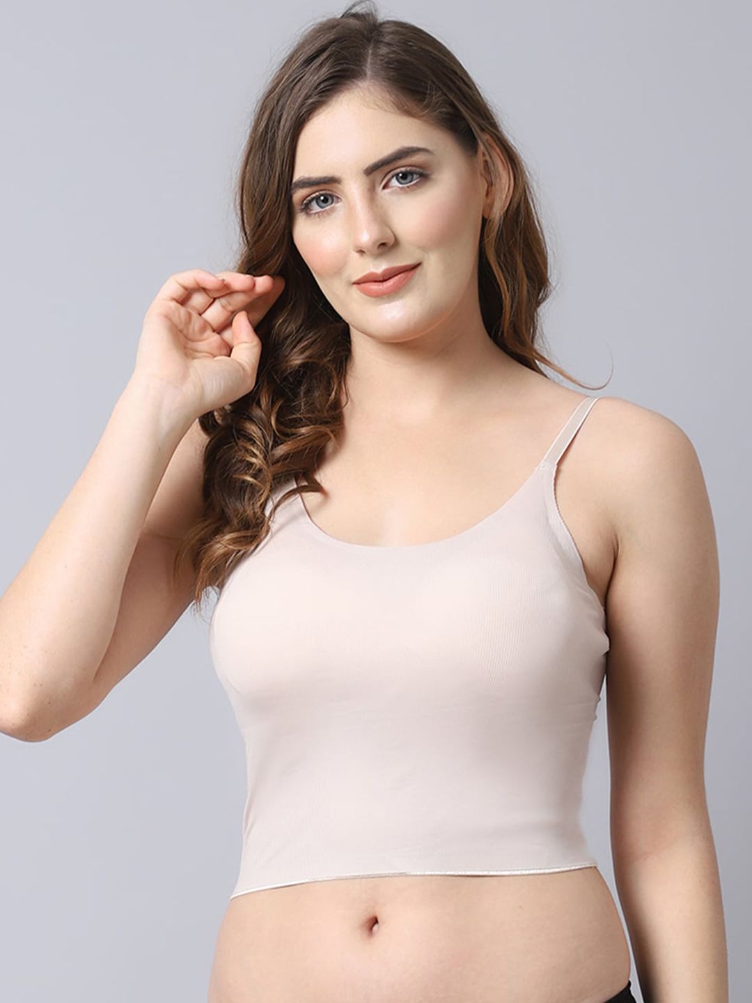 PrettyCat Beige Lightly Padded Workout Bra PC-SB-6036-BEG-30B-Beige Price in India