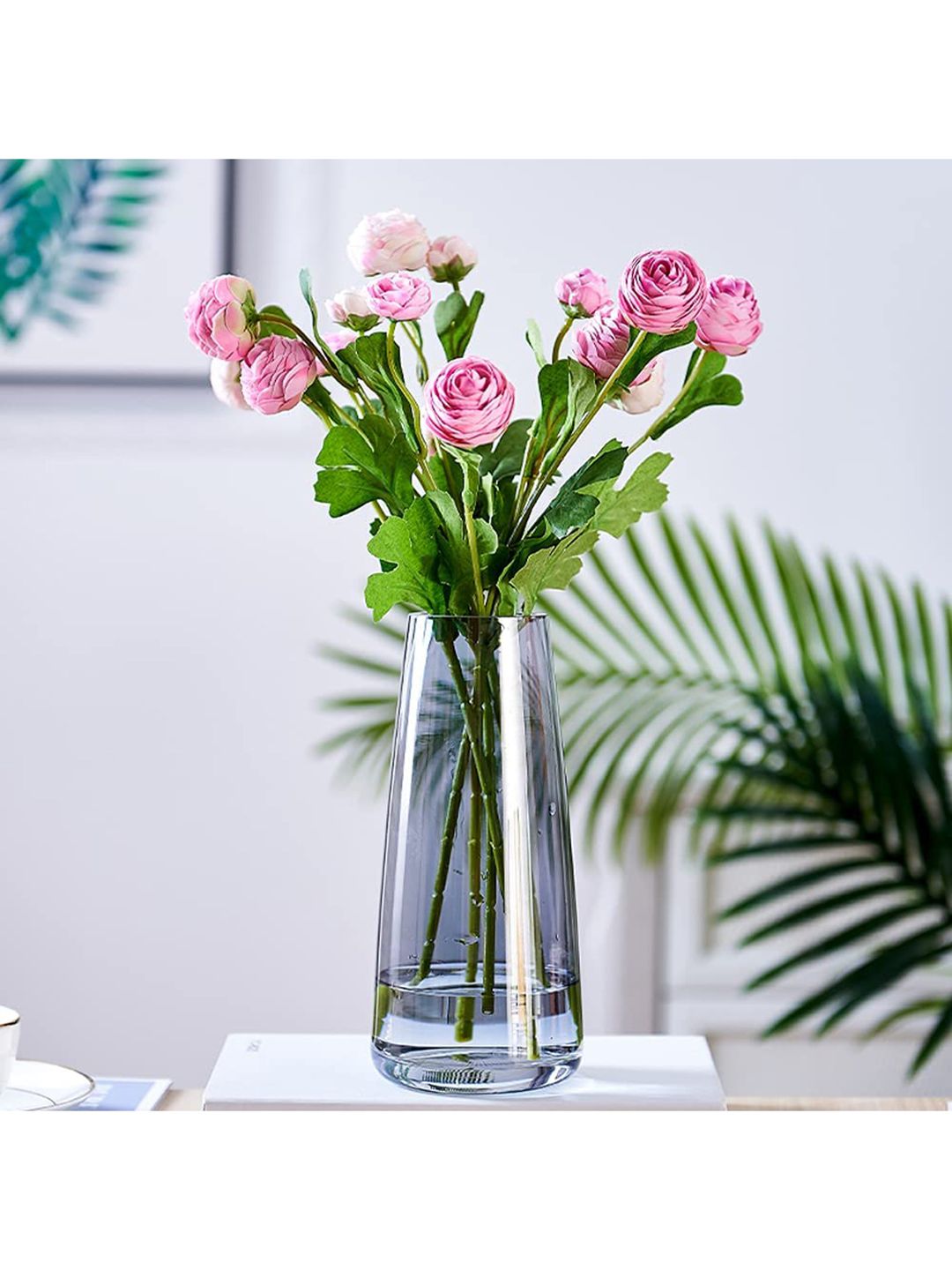 BS AMOR Grey Solid Flower Vase Price in India