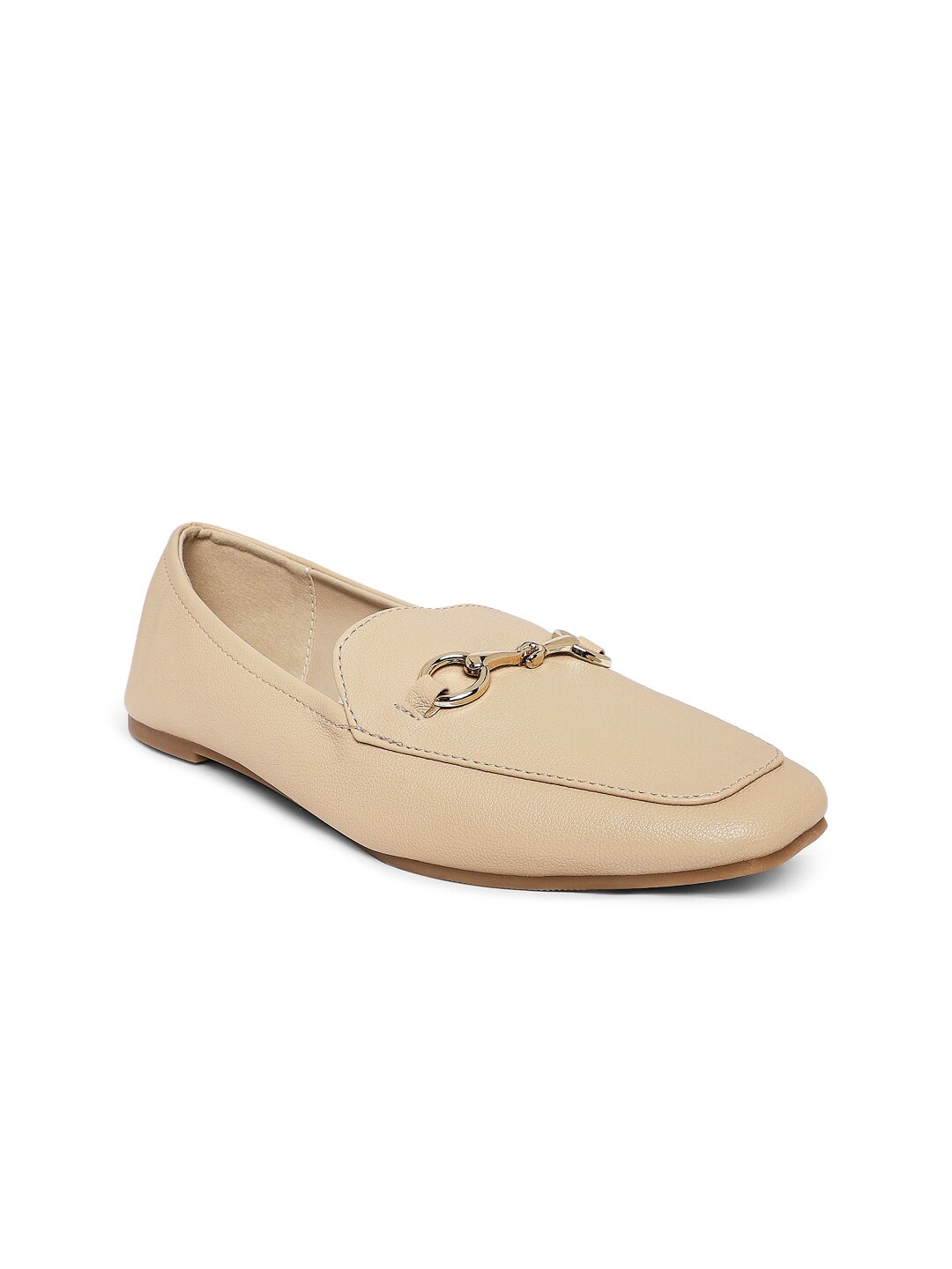 Forever Glam by Pantaloons Women Beige PU Loafers Price in India