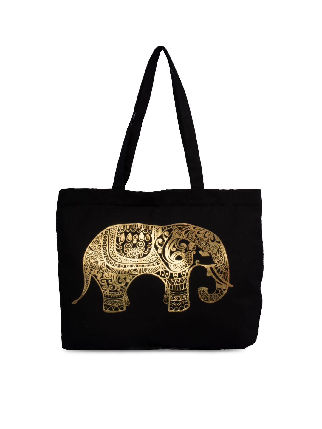 Vivinkaa Black Printed Tote Bag Price in India