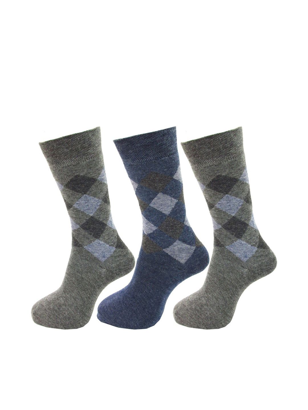 RC. ROYAL CLASS Men Pack Of 3 Patterned Calf Length Socks