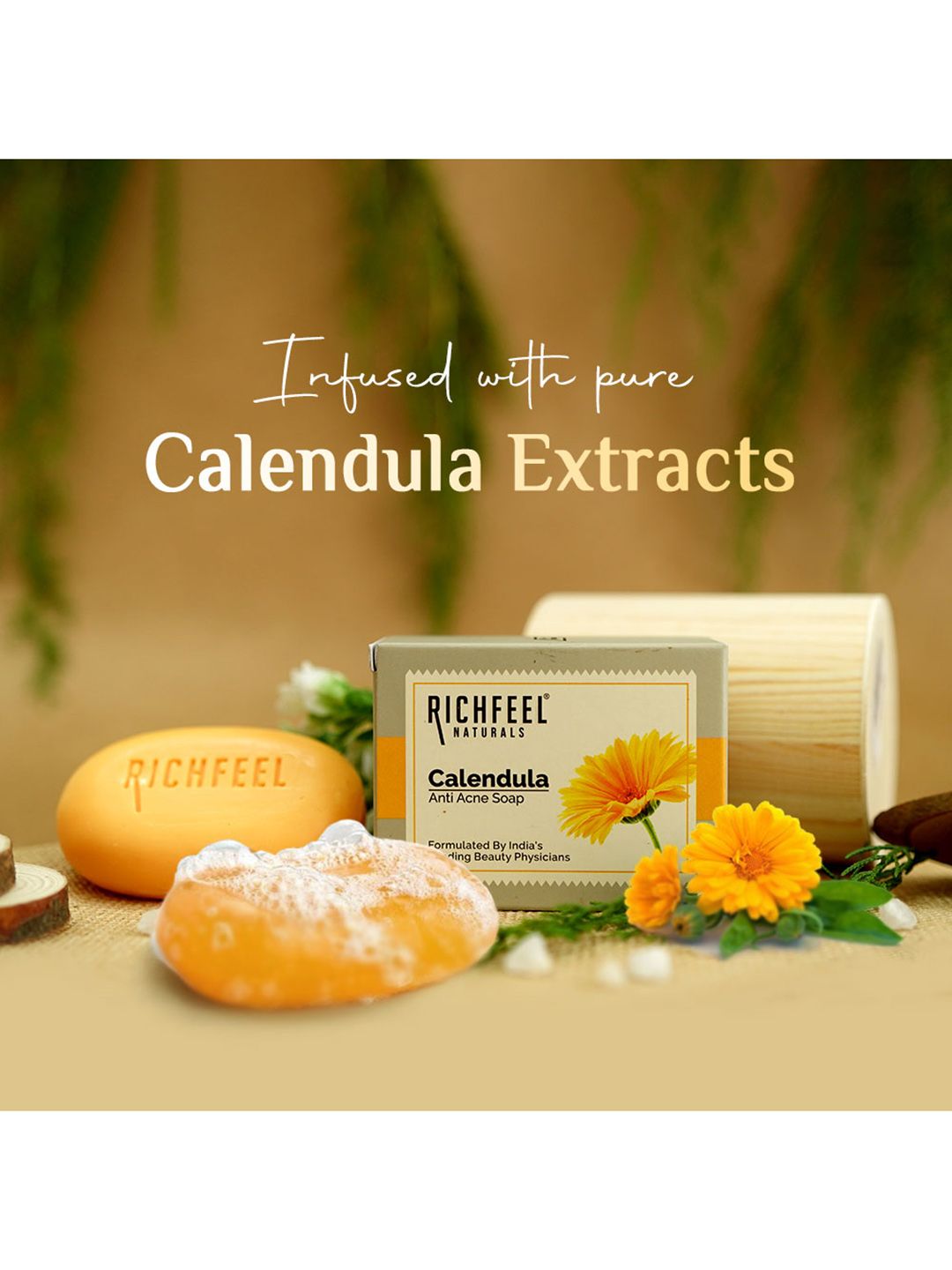 Buy Richfeel Set Of 7 Calendula Acne Soap 525g - Soap for Unisex