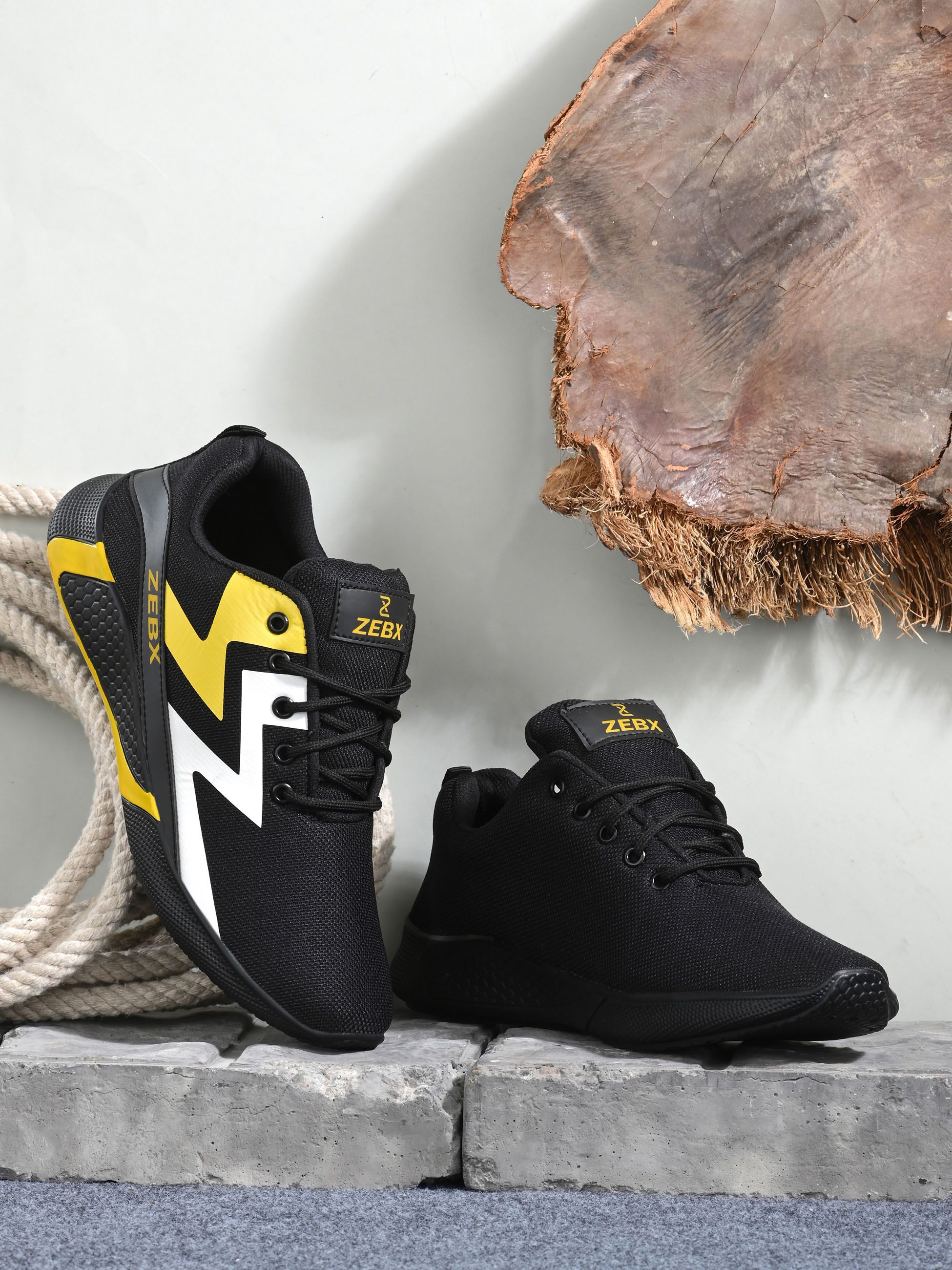 Buy ZEBX Men Black Colourblocked Sneakers - Casual Shoes for Men