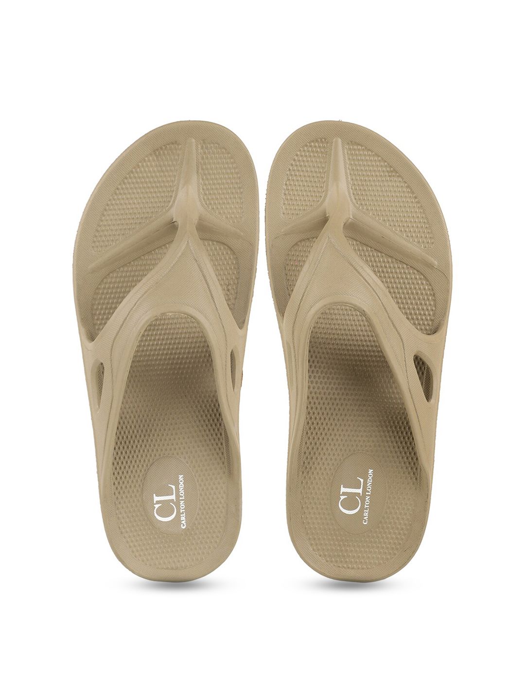 Carlton London Women Beige Thong Flip-Flops