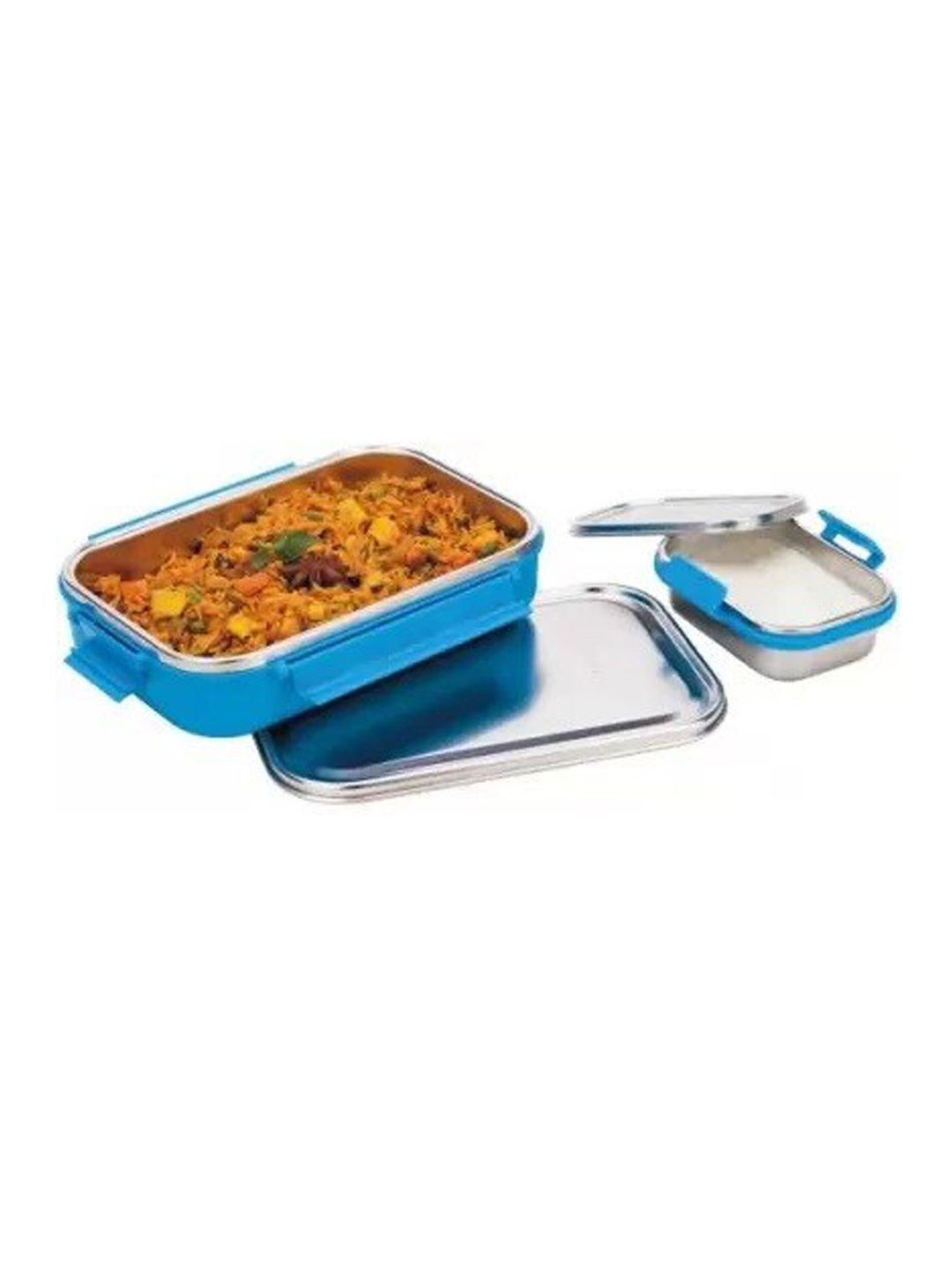 SignoraWare Blue Solid Stainless Steel Lunch Box Price in India