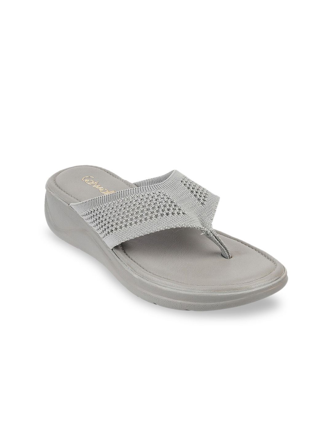 Catwalk Catwalk Taupe Textured Comfort Heels with Laser Cuts