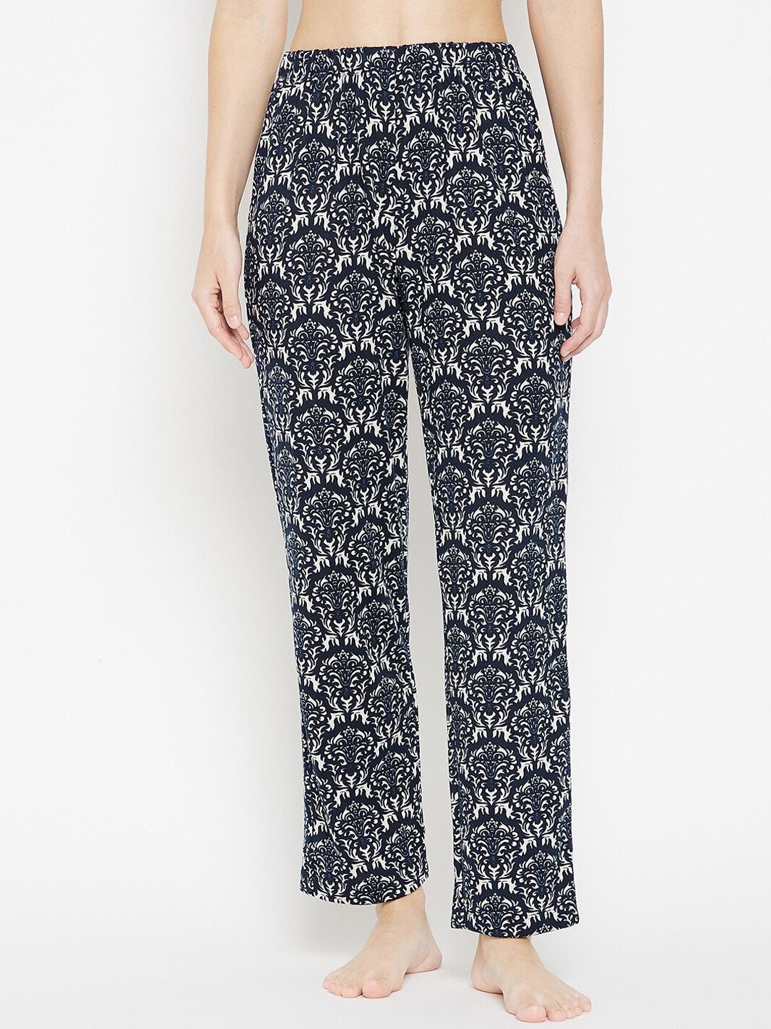 MADAME M SECRET Women Navy Blue Printed Lounge Pant Price in India