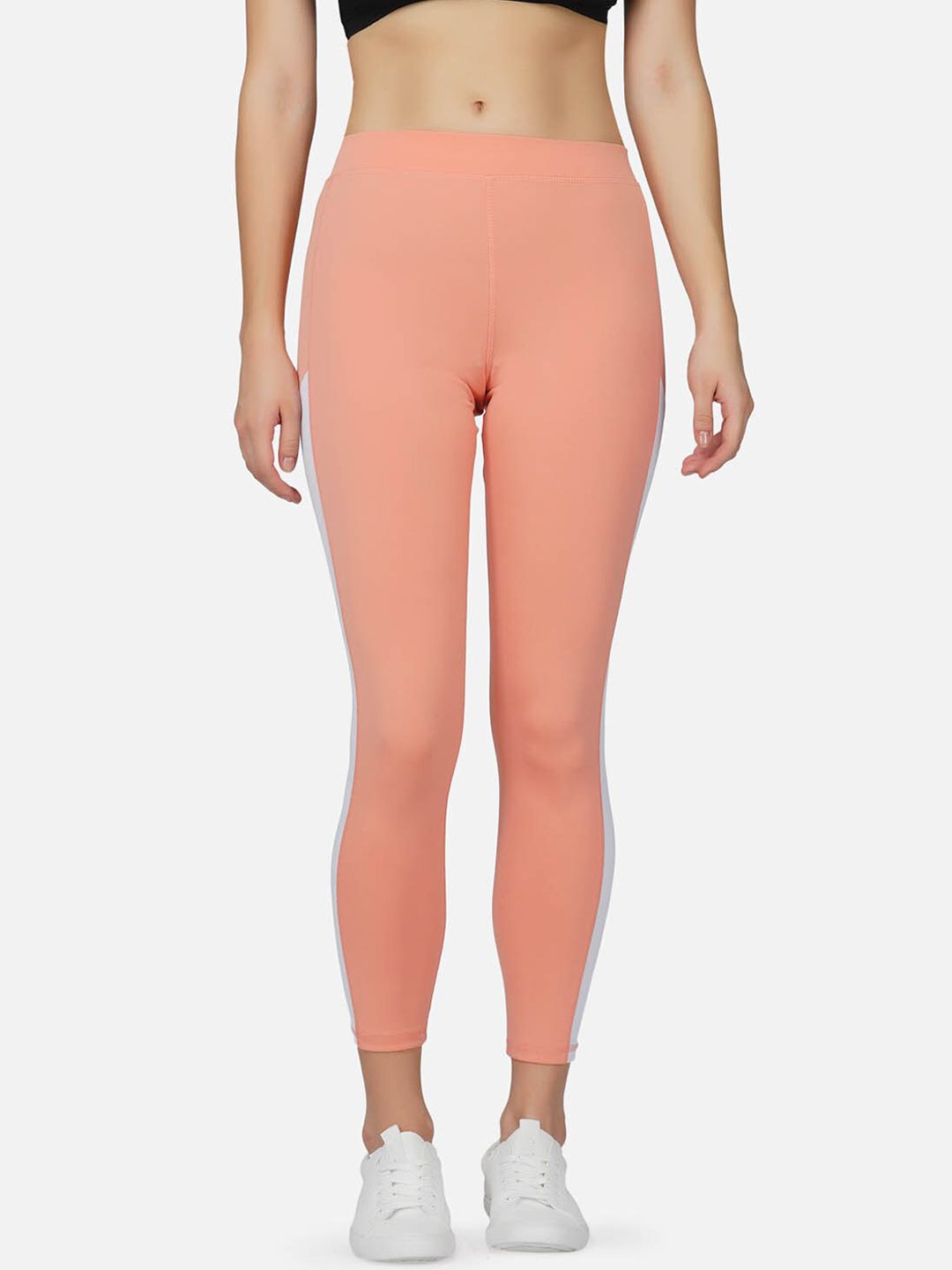 IMPERATIVE Women Peach Solid Tights Price in India