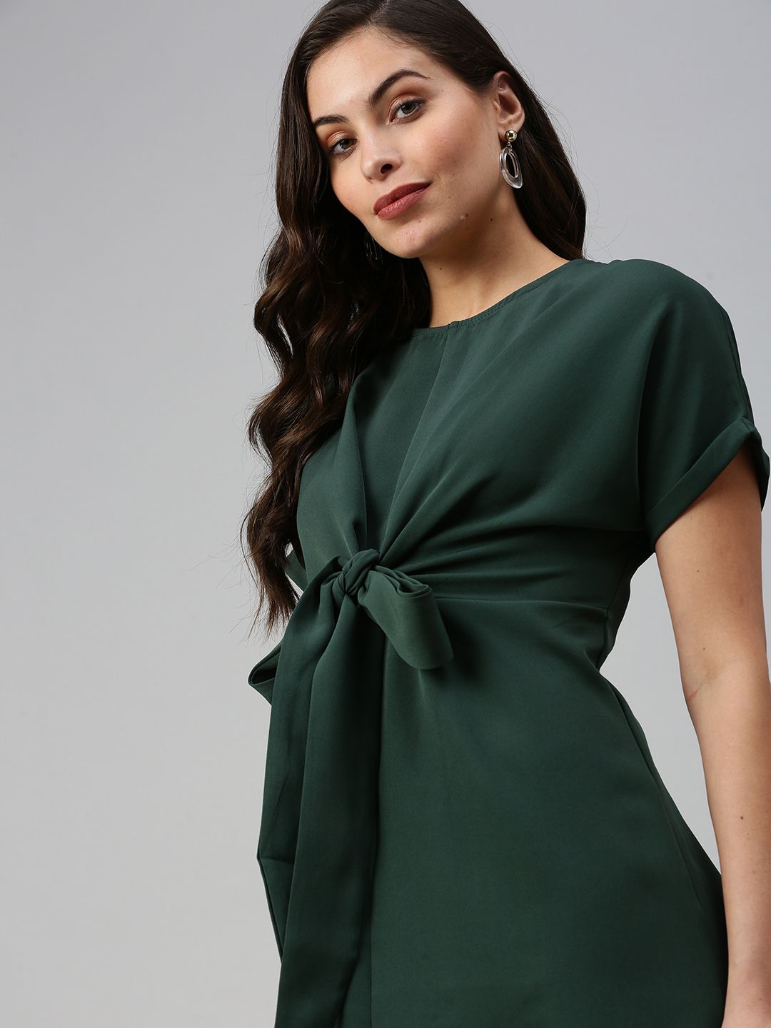 SHOWOFF Women Green A-Line Dress Price in India