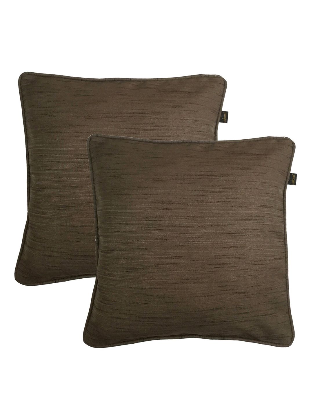 Lushomes Brown Set of 2 Square Cushion Covers Price in India