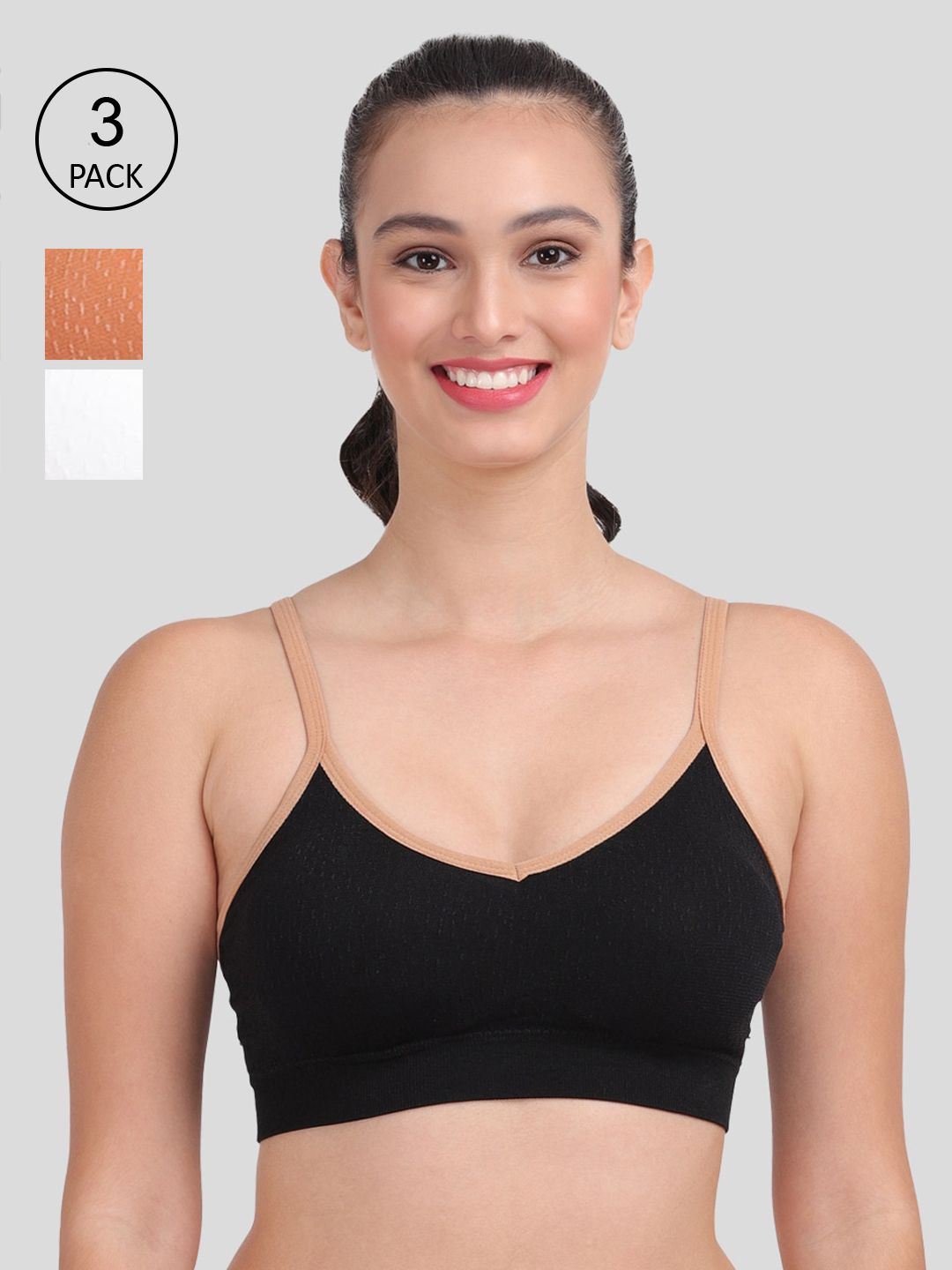 Amour Secret 3 Black & Rust Workout Bra Price in India