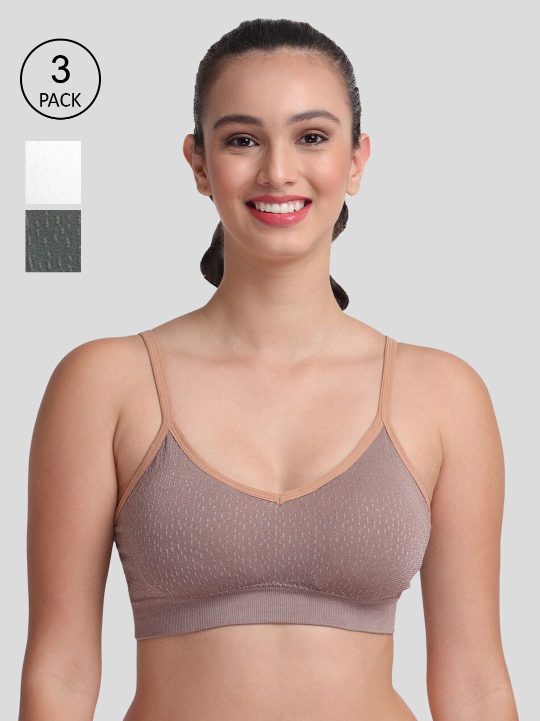 Amour Secret Women Pack Of 3 Lightly Padded Sports Bra Price in India