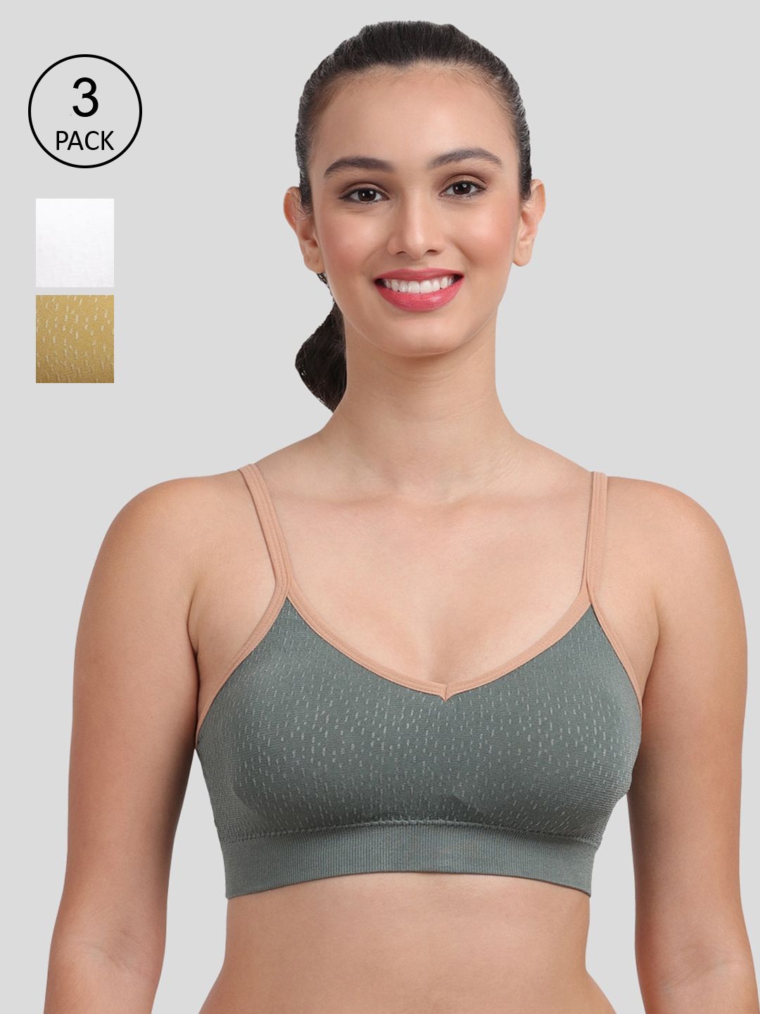 Amour Secret Green & Olive Green Bra Price in India