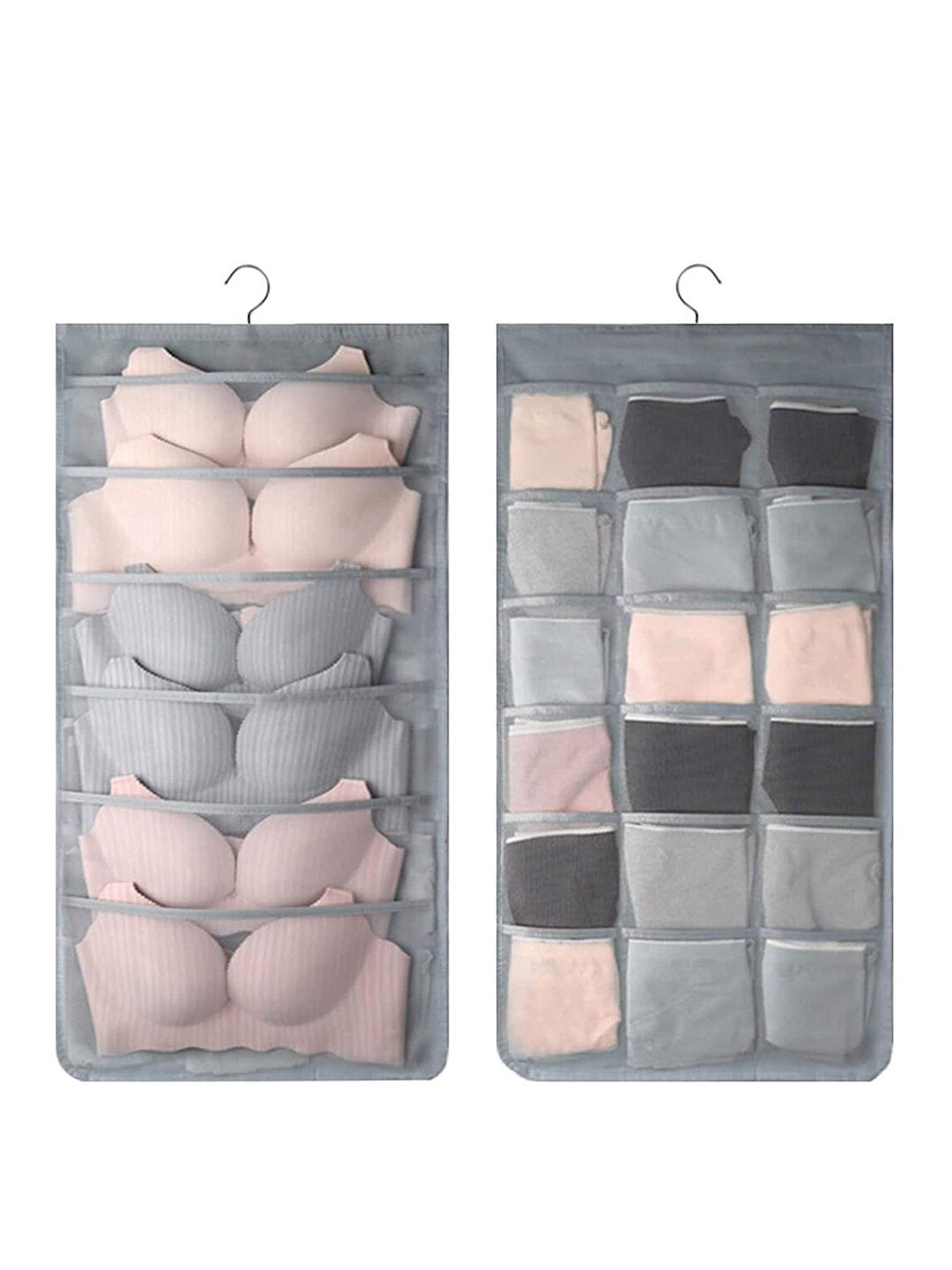 HOUSE OF QUIRK Grey Solid Dual-Sided Closet Organizers
