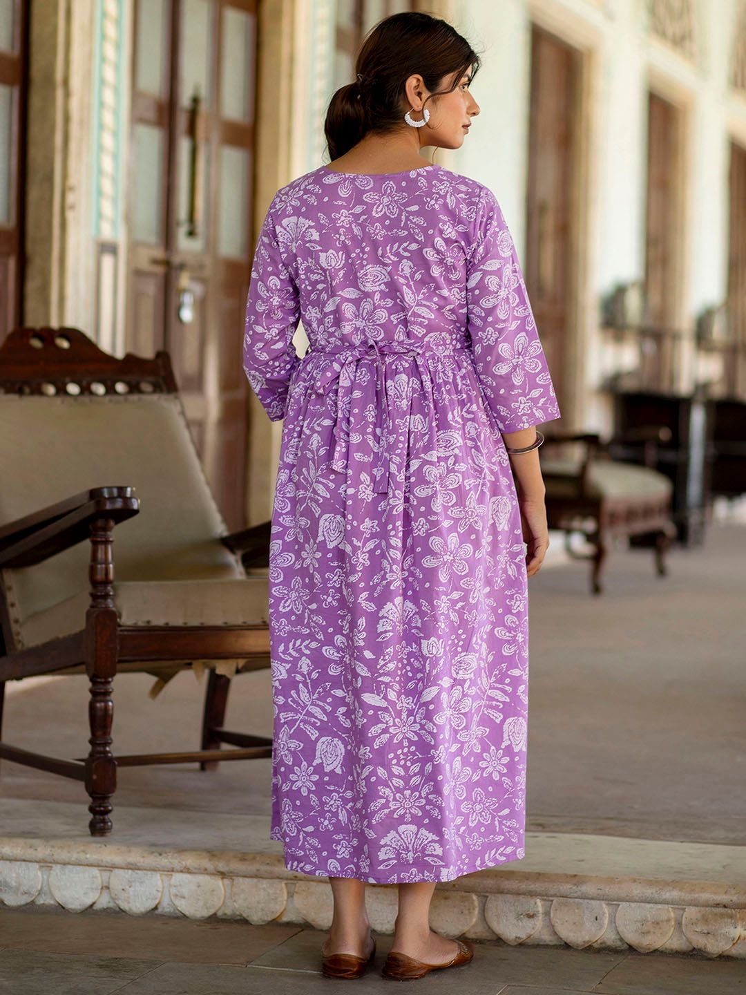 Buy Nayo Lavender Floral Maternity Empire Maxi Dress - Dresses for Women  19587650 | Myntra