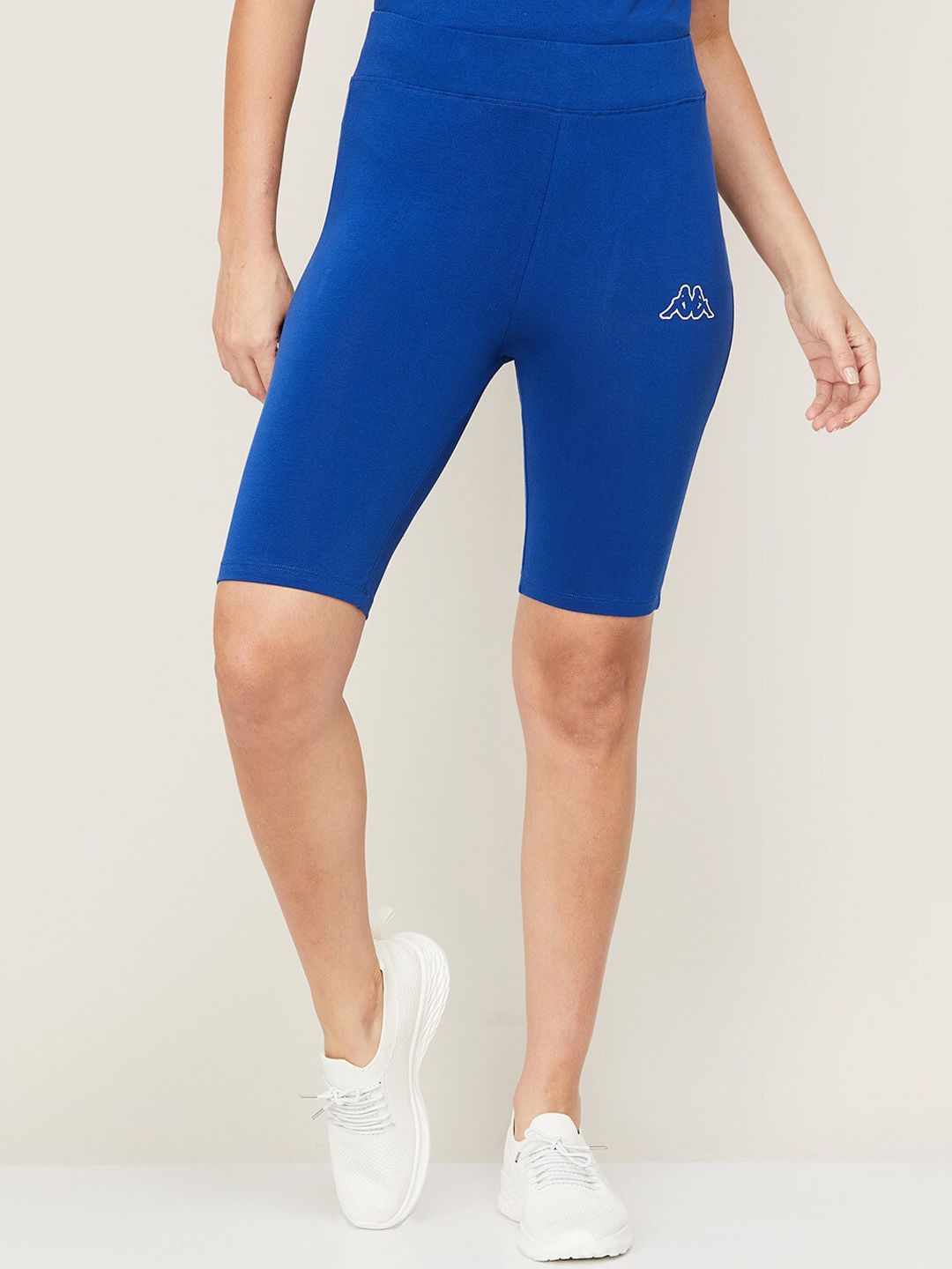 Kappa Women Blue Solid Cotton Sports Shorts Price in India
