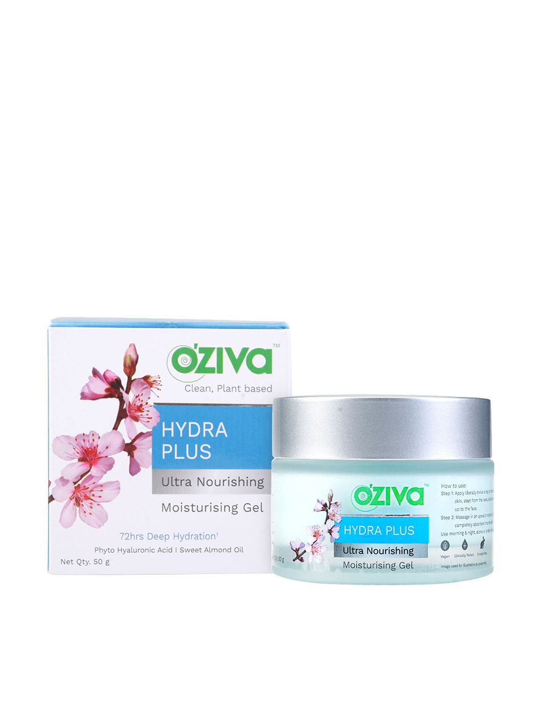OZiva Hydra Plus Ultra Nourishing Moisturising Gel for Deep Hydration with HA - 50 g