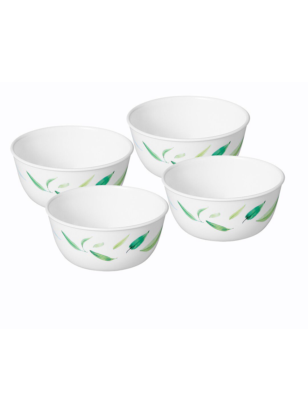 Corelle White & Green 6 Pieces Floral Printed Glossy Bowls Price in India