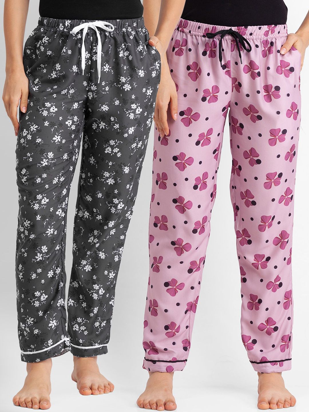 FashionRack Women Pack of 2 Printed Lounge Pants Price in India