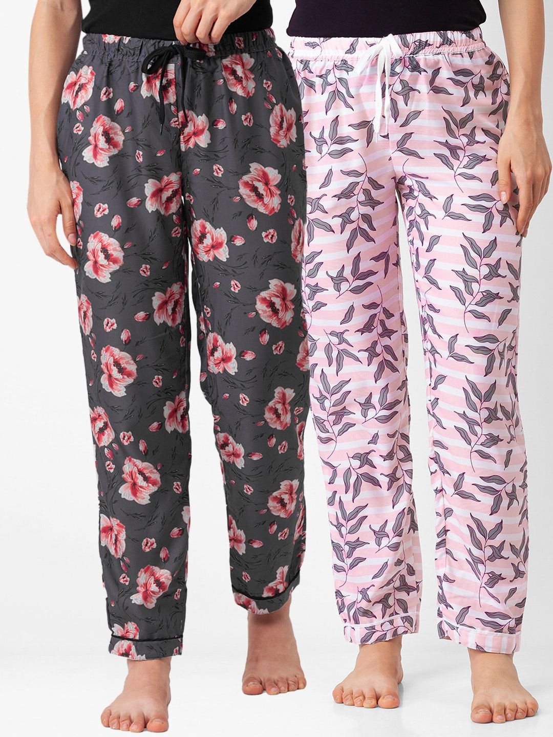 FashionRack Women Pack of 2 Printed Lounge Pants Price in India