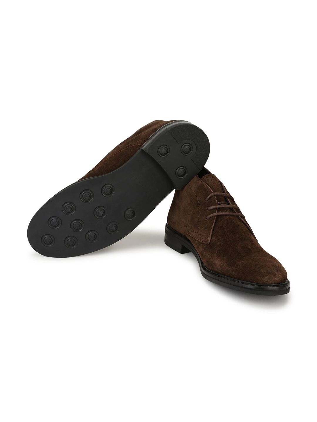 Buy Ted Baker Men Brown Solid Leather Suede Chukka Boots  display picture 3